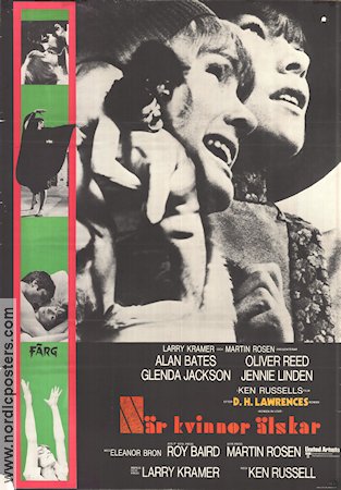 Women in Love 1970 movie poster Alan Bates Glenda Jackson