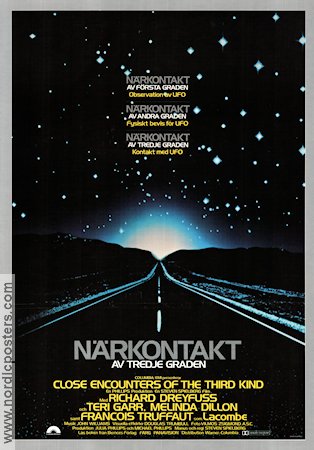 Close Encounters of the Third Kind 1977 movie poster Richard Dreyfuss Teri Garr Francois Truffaut Steven Spielberg