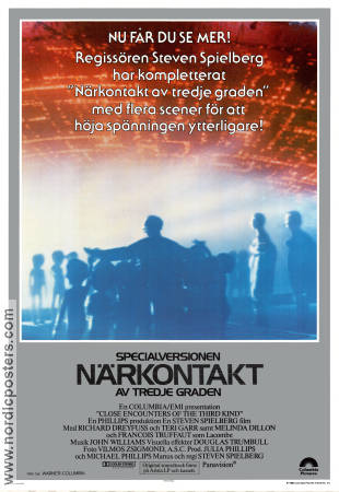 Close Encounters of the Third Kind 1977 movie poster Richard Dreyfuss Teri Garr Melinda Dillon Steven Spielberg Spaceships
