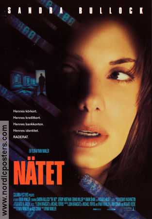 Nätet 1989 poster Sandra Bullock Jeremy Northam Dennis Miller Irwin Winkler