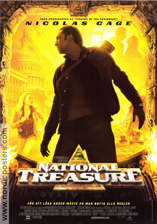 National Treasure 2004 movie poster Nicolas Cage Diane Kruger Justin Bartha Jon Turteltaub