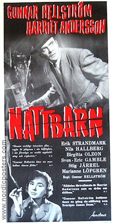 Nattbarn 1956 movie poster Harriet Andersson Erik Strandmark Nils Hallberg Sven-Eric Gamble Stig Järrel Gunnar Hellström