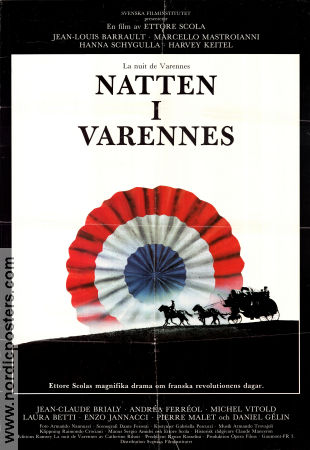 La nuit de Varennes 1982 movie poster Jean-Louis Barrault Marcello Mastroianni Hanna Schygulla Ettore Scola