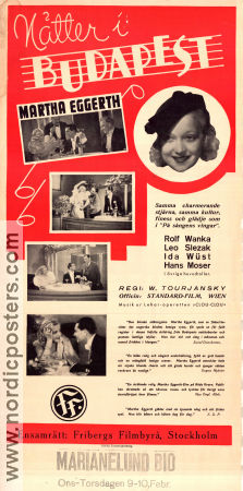Die ganze Welt dreht sich um Liebe 1935 movie poster Martha Eggerth Leo Slezak Viktor Tourjansky Country: Austria