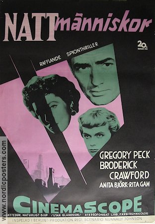 Night People 1954 movie poster Gregory Peck Anita Björk