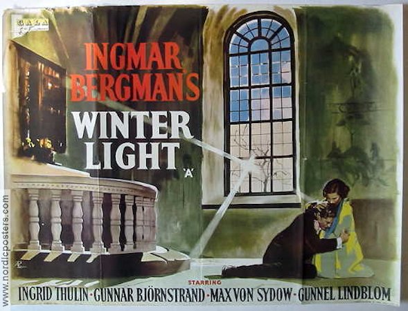 Winter Light 1963 movie poster Ingrid Thulin Gunnar Björnstrand Max von Sydow Gunnel Lindblom Ingmar Bergman