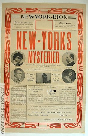 New Yorks mysterier 1917 movie poster Elaine Dodge Walter Jameson