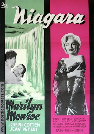 Niagara 1953 movie poster Marilyn Monroe Joseph Cotten Jean Peters