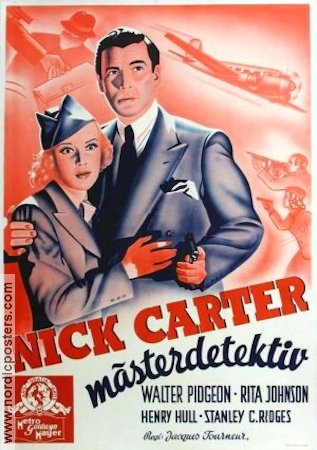 Nick Carter Master Detective 1939 movie poster Walter Pidgeon Rita Johnson Henry Hull Jacques Tourneur