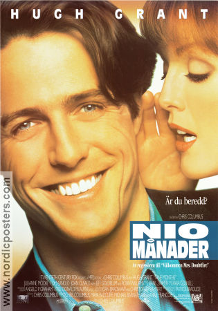 Nio månader 1995 poster Hugh Grant Julianne Moore Tom Arnold Chris Columbus Barn