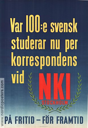 NKI Stockholm 1941 poster School