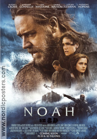 Noah 2014 movie poster Russell Crowe Jennifer Connelly Anthony Hopkins Darren Aronofsky 3-D Religion Ships and navy