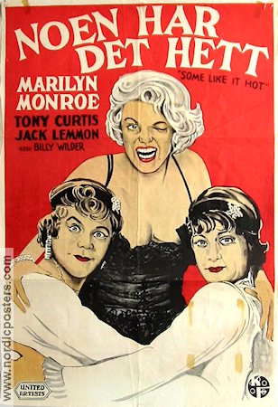 Some Like it Hot 1959 movie poster Marilyn Monroe Jack Lemmon Tony Curtis Billy Wilder