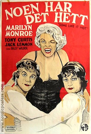 Some Like it Hot 1959 movie poster Marilyn Monroe Jack Lemmon Tony Curtis Billy Wilder