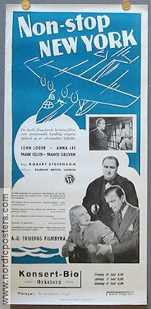 Non-stop New York 1938 movie poster John Loder Anna Lee Planes