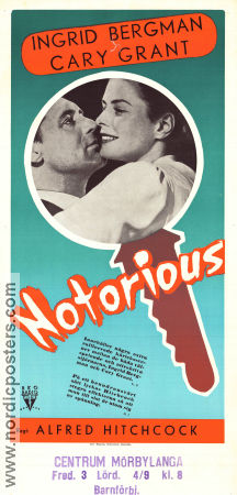 Notorious 1946 movie poster Ingrid Bergman Cary Grant Claude Rains Alfred Hitchcock