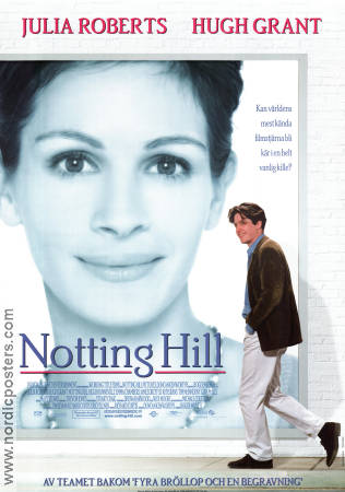 Notting Hill 1999 movie poster Julia Roberts Hugh Grant Richard McCabe Rhys Ifans James Dreyfus Roger Michell Romance