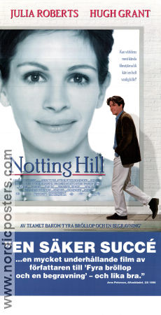 Notting Hill 1999 movie poster Julia Roberts Hugh Grant Richard McCabe Roger Michell Romance