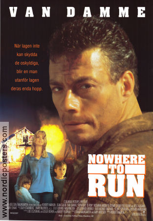 Nowhere to Run 1993 movie poster Jean-Claude Van Damme Rosanna Arquette Kieran Culkin Robert Harmon
