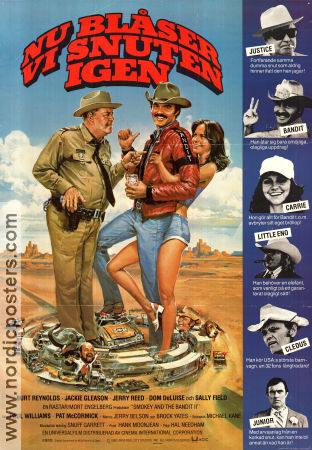 Nu blåser vi snuten igen 1980 poster Burt Reynolds Sally Field Jackie Gleason Jerry Reed Hal Needham Bilar och racing Poliser