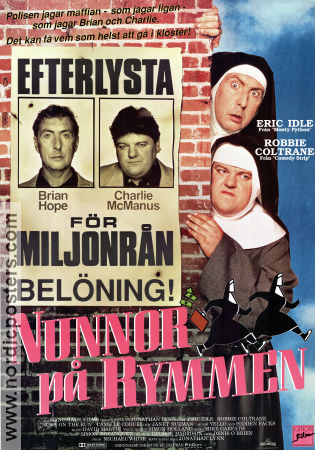 Nuns on the Run 1990 movie poster Eric Idle Robbie Coltrane Janet Suzman Jonathan Lynne Religion Police and thieves