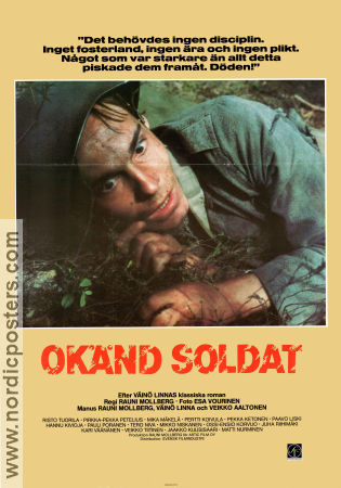 Tuntematon sotilas 1985 movie poster Risto Tuorila Pirkka-Pekka Petelius Paavo Liski Rauni Mollberg Writer: Väinö Linna Finland War