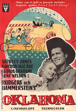 Oklahoma! 1955 movie poster sGordon MacRae Gloria Grahame Gene Nelson Fred Zinnemann Music: Rodgers and Hammerstein Musicals