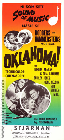 Oklahoma! 1955 movie poster Gordon MacRae Gloria Grahame Gene Nelson Fred Zinnemann Music: Rodgers and Hammerstein Musicals