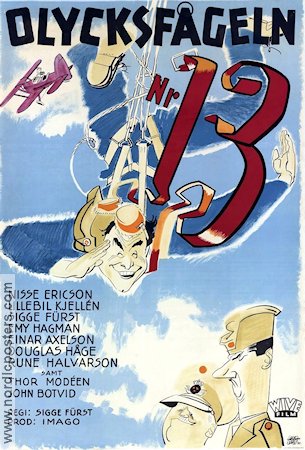 Olycksfågeln nr 13 1942 movie poster Sigge Fürst Thor Modéen