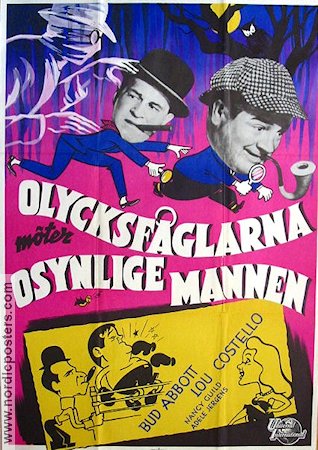 Meet the Invisible Man 1951 movie poster Abbott and Costello Bud Abbott Lou Costello Nancy Guild Charles Lamont