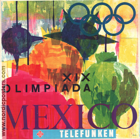 Olympic Games Mexico Telefunken 1968 poster Olympic