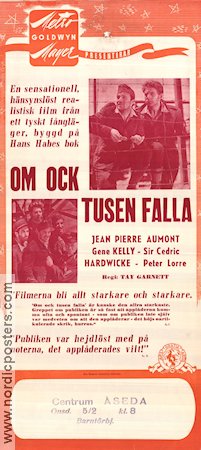 Om ock tusen falla 1943 poster Jean-Pierre Aumont Gene Kelly Cedric Hardwicke Peter Lorre Tay Garnett