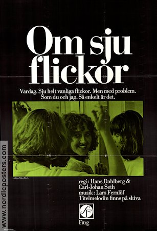 Om sju flickor 1973 movie poster Bergljot Arnadottir Lena Brogren Agneta Ehrensvärd Hans Dahlberg