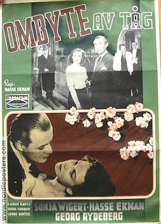 Ombyte av tåg 1943 movie poster Sonja Wigert Georg Rydeberg Hasse Ekman Trains