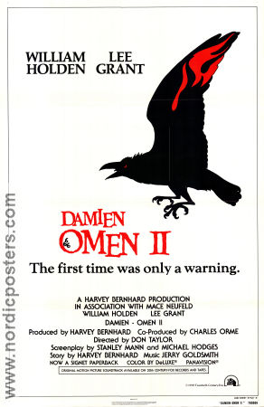 Omen 2 Damien 1978 movie poster William Holden Lee Grant Mike Hodges Find more: Omen Birds