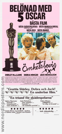 Terms of Endearment 1983 movie poster Jack Nicholson Shirley MacLaine Debra Winger James L Brooks Cars and racing