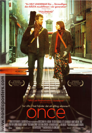 Once 2007 poster Glen Hansard Markéta Irglova Hugh Walsh John Carney Filmen från: Ireland Musikaler