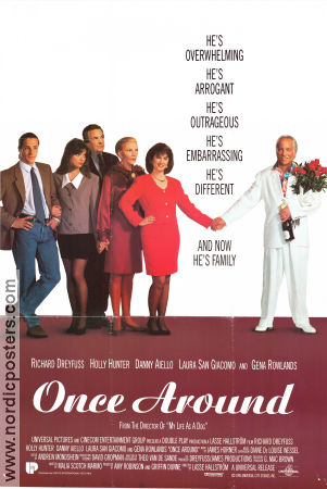 Once Around 1991 movie poster Richard Dreyfuss Holly Hunter Danny Aiello Lasse Hallström Smoking