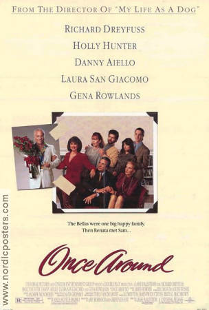 Once Around 1991 movie poster Richard Dreyfuss Holly Hunter Danny Aiello Lasse Hallström Smoking