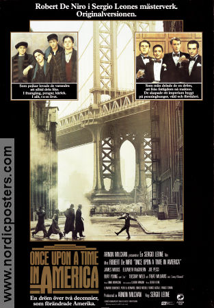 Once Upon a Time in America 1984 movie poster Robert De Niro James Woods Elizabeth McGovern Sergio Leone Mafia Bridges