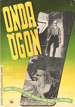 Onda ögon 1947 movie poster Arnold Sjöstrand Ingrid Backlin Sture Djerf Stig Järrel