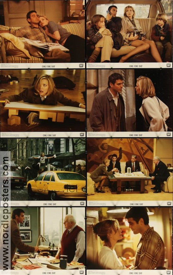 One Fine Day 1996 lobby card set Michelle Pfeiffer George Clooney