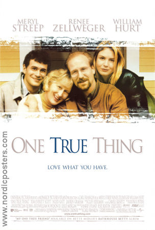 One True Thing 1998 movie poster Meryl Streep Renée Zellweger William Hurt Carl Franklin