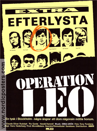 Operation Leo 1981 movie poster Hans Hederberg Mona Seilitz Claude-Olivier Rudolph Hans Hederberg Music: Ebba Grön Politics