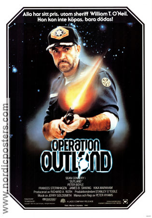 Outland 1981 movie poster Sean Connery Frances Sternhagen Peter Boyle Peter Hyams Guns weapons