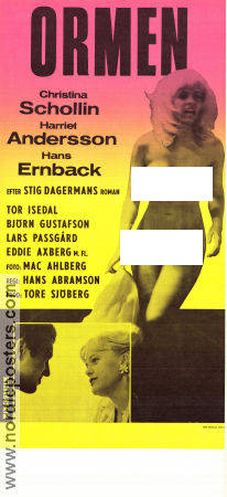 Ormen 1966 movie poster Christina Schollin Harriet Andersson Hans Ernback Hans Abramson Writer: Stig Dagerman