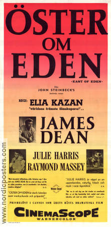 East of Eden 1955 movie poster James Dean Julie Harris Raymond Massey Elia Kazan Writer: John Steinbeck