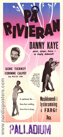 On the Riviera 1951 movie poster Danny Kaye Gene Tierney