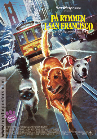 På rymmen i San Francisco 1996 poster Michael J Fox Sally Field Ralph Waite David R Ellis Hundar