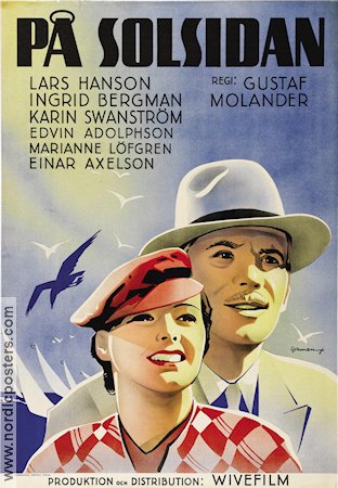 På solsidan 1935 movie poster Ingrid Bergman Lars Hanson Eric Rohman art